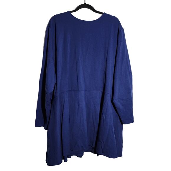 Girl With Curves Ponte Peplum Blazer in Navy Blue - Picture 4 of 9